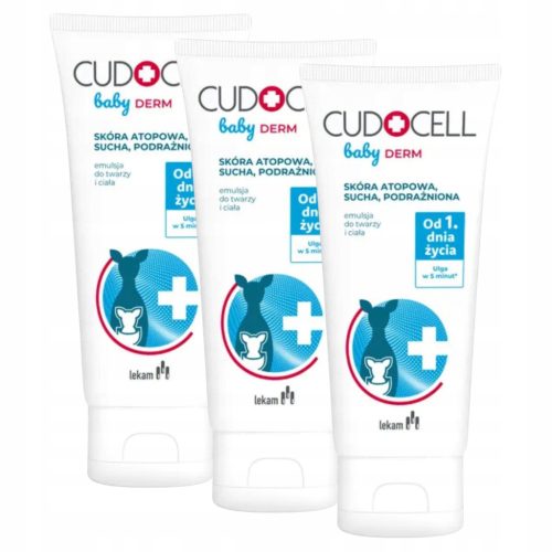 Cudocell Baby Derm Emulsion für Gesicht und Körper bei trockener, zu Atopie neigender Haut - 180 ml
