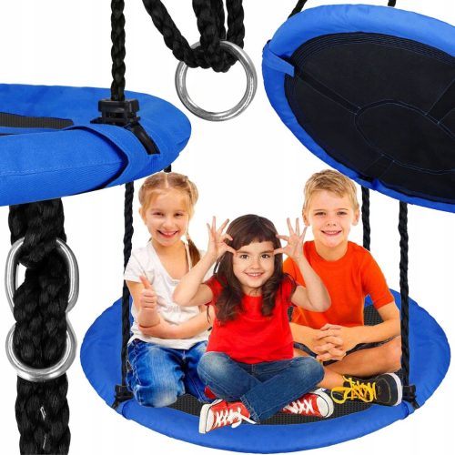  GARTENSCHAUKEL FÜR KINDER STORCHENNEST 110 CM SPRINGOS NS024 BLAU-SCHWARZ