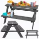  Holztisch mit Bänken für Kinder, Garten-Picknicktisch, 1-4 Jahre alt, ECO