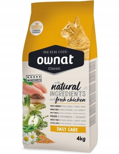  Ownat Cat Daily Care 4 kg mit Huhn Daily Trockenfutter für Katzen