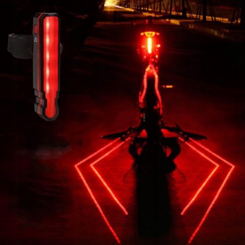  FAHRRADLAMPE RÜCKLICHT MIT LASER-SPOT-LICHT