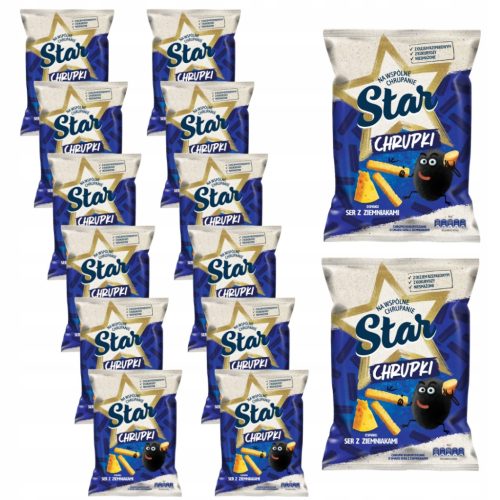 Star Snaki Chrupki Zębolce Käse-Geschmack 125g, 14er Pack – Ideal zum gemeinsamen Knabbern!