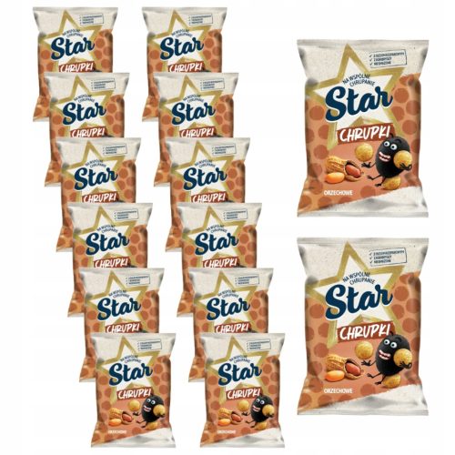 Star Snaki Chrupki Oczaki – Knusprige Erdnuss Snacks, 125g Packung