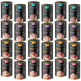    PIPER Dolina Noteci Nassfutter für Katzen, Geschmacksmischung, 24 x 400 g, getreidefrei