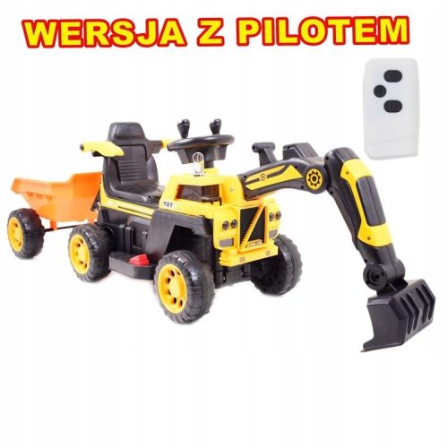  TRAKTOR, BATTERIEBAGGER + ANHÄNGER + FERNBEDIENUNG / HRB106