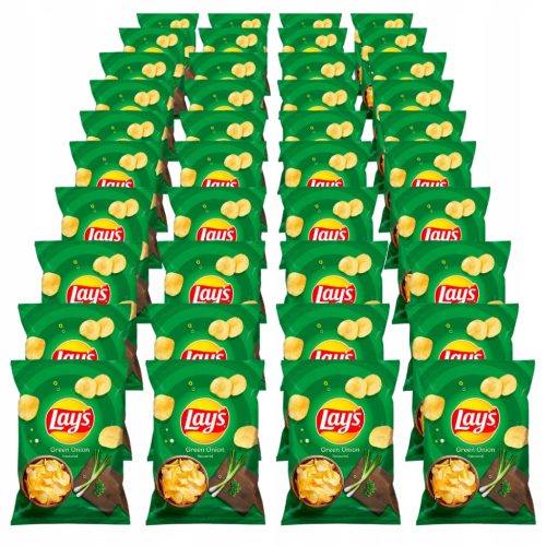 72x Lay's Chips mit Grünzwiebelgeschmack, Knusprige Kartoffelchips, 40g Packung