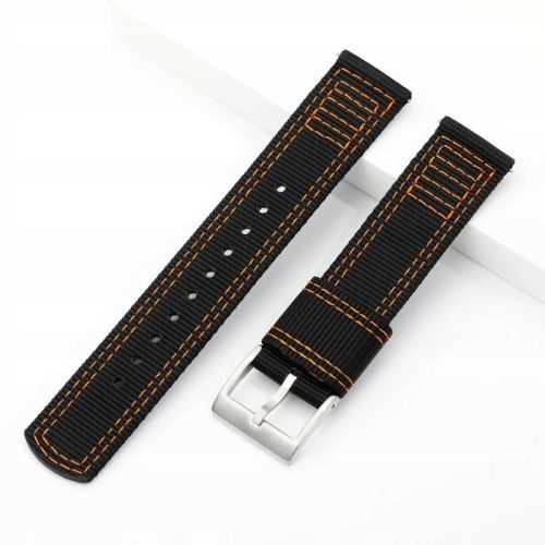  C27 20 mm schwarzes Canvas-Uhrenarmband