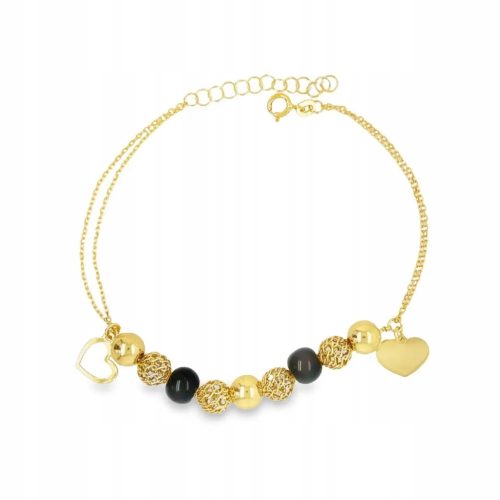  Goldarmband mit Herz und 585 Kugeln 14k + BOX