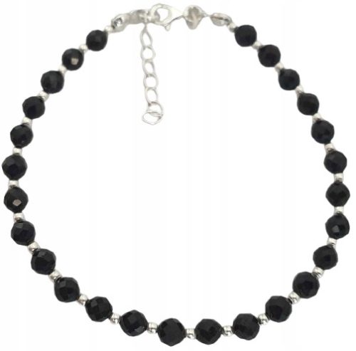  925 SILBER ARMBAND, DEKORATIVER TURMALIN MIT SCHWARZEM TURMALIN