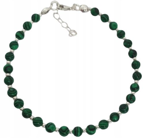  925 SILBER SILBERARMBAND, VERZIERT MIT MALACHIT-MALACHIT