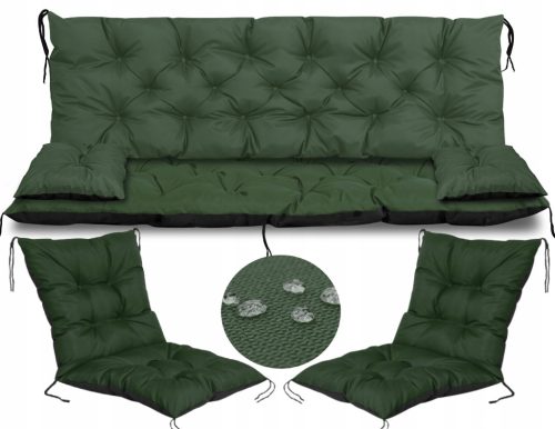  Gartenkissen für Bank 150x60x50 cm + 2 Kissen für Stuhl 50x50x50 cm