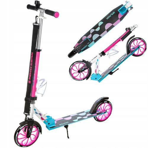  RAVEN Galaxia Blau/Pink 200 mm Roller mit Korb, Klingel, LED-Rädern
