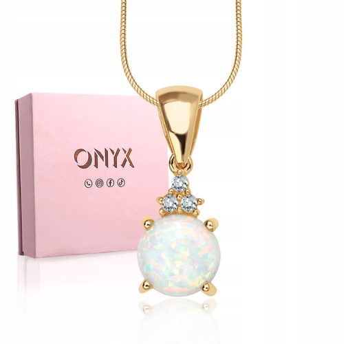  Damen-Goldanhänger mit Opal- und Zirkonia-Anhänger – GESCHENK FÜR SIE