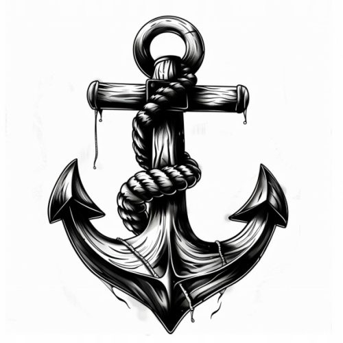  WASCHBARES TEMPORÄRES TATTOO mit Meeresmotiv ANKERSEIL – SCHILD