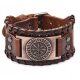 BRAUNES Lederarmband Wikinger VEGVISIR brauner slawischer Wikinger