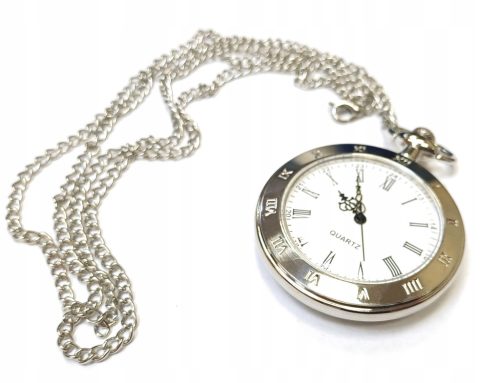  Römische Taschenuhr, Kompass - Retro-Stil - Silber