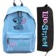 RUCKSACK-SET, blau, SCHWARZES PENCINER-ETUI, Geschenk für ein Kind LILO STICH NIKE