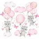  Wandaufkleber KATZEN KÄTZCHEN BALLONS 50x100cm KATZE 5