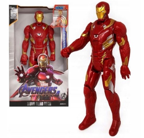  GROSSE BEWEGLICHE IRONMAN-FIGUR 30 CM KLANGLICHT