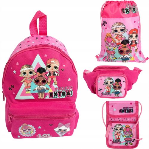  LOL Surprise Undercover Kindergartenrucksack mit einem Fach für Mädchen. Rosatöne, mehrfarbig