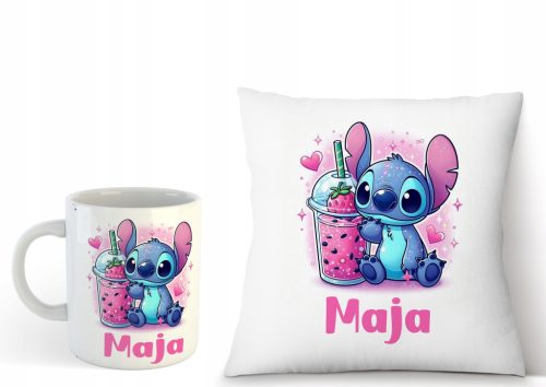 Stitch-Kissen- und Tassen-Set. Name. Tolles Geschenk, Nikolaustag