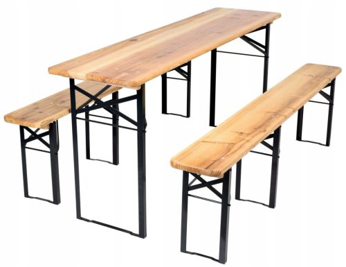  Saska Garden Gartenmöbel-Set, Holz, braun, 3-teilig.