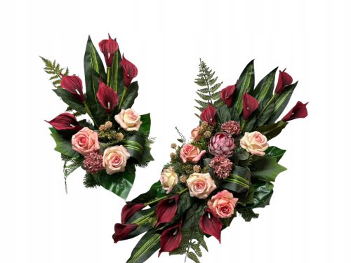  Friedhofsdekorationsset mit KALLA-Flasche, Blumenstrauß für eine Vase, Rosenkomposition