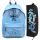  Blauer Rucksack + schwarzes Federmäppchen-Set