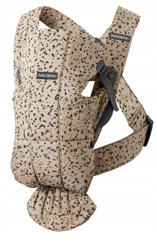  BABYBJORN MINI Woven – Babytrage, Beige/Dunkelgrau