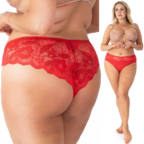  GANZSPITZEN-TANGA mit hoher Taille PLUS GRÖSSE phenome RED 42/44