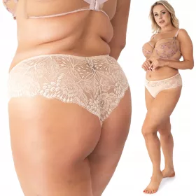    VOLLSTÄNDIGER SPITZEN-TANGA mit hoher Taille PLUS SIZE phenome BEIGE 42/44
