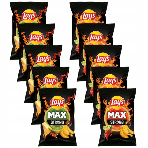 Lay's Max Strong Chips-Sortiment mit Chilli-Limette und Käse-Paprika Geschmack