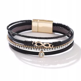  Wildleder-Infinity-Armband Schwarzgold