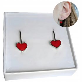    Silberne Hängeohrringe für Mädchen, englischer Verschluss, 925 Herzen
