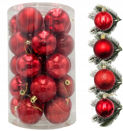  Rote Christbaumkugeln 6 cm, 25 Stk.