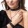  Set aus Halskette, Ohrringen, Armband und schwarzen Zirkonen