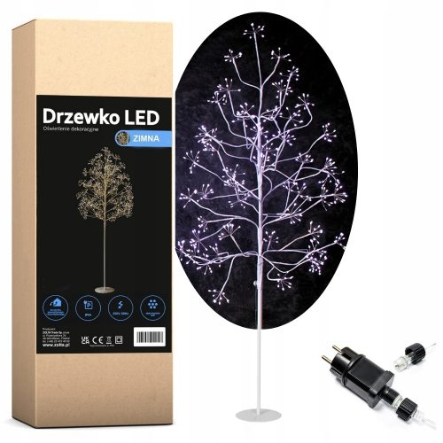 ŚWIĄTECZNE DRZEWKO LED ŚWIECĄCE OZDOBNE LAMPKI DEKORACJA NOWOCZESNA 1,5M