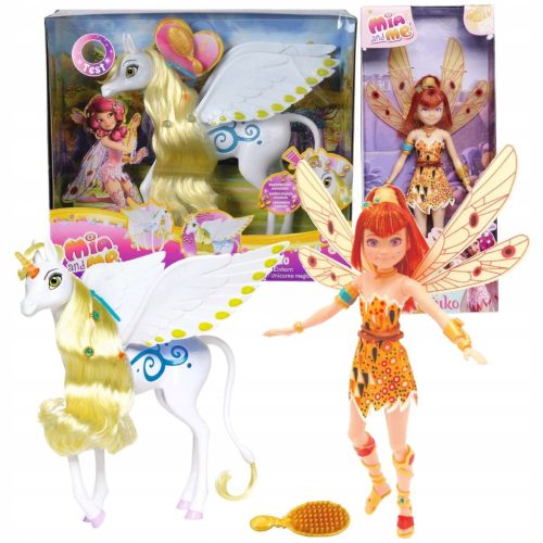  MIA UND ICH FEE YUKO PUPPE UND EINHORN ONCHAO MIT FLÜGELN + ZUGANG. 23CM