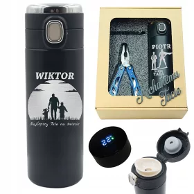    VATERTAG GESCHENK DADDY THERMALBECHER MULTITOOL GEBURTSTAG NAME NAME