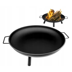    GROSSE GARTENKAMIN-GRILL-LAGERFEUERSCHALE 60 cm STAHL SCHWARZ