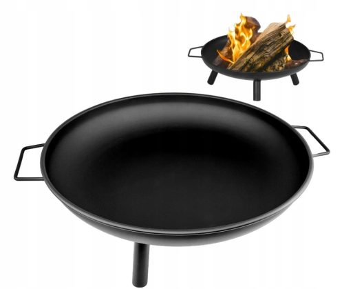  GROSSE GARTENKAMIN-GRILL-LAGERFEUERSCHALE 60 cm STAHL SCHWARZ