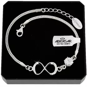    DAMEN-SILBER-INFINITY-ARMBAND MIT ZIRKONIA ALS GESCHENK MIT GRAVUR