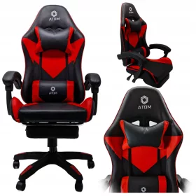  DUNMOON 8979 Gaming-Stuhl, schwarzes und rotes Kunstleder