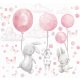  Wandaufkleber PASTELLKANINCHEN ROSA HASENLUFTBALLONS FÜR KINDER