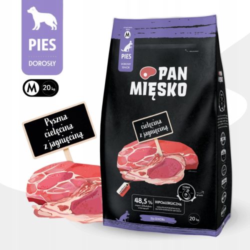  Pan Mięsko Trockenfutter für ältere Hunde, Senioren KALBSLAMM 20 kg