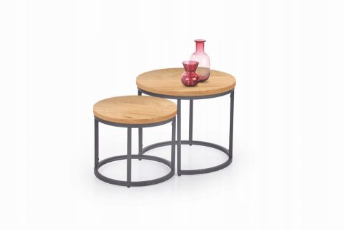  Halmar OREO Couchtisch, rund, 53 x 53 x 45 cm, goldene Eiche