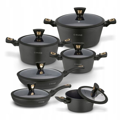  Starke Pro Dark Gold Aluminium-Topfset, 12-tlg.
