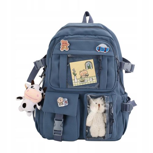  Schulrucksack mit mehreren Fächern (KAWAII) Blautöne 35 l