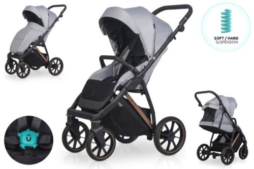  Kinderwagen VERA, großer Sitz, lange Fußstütze, bis 22 kg, 5-Punkt-Gurt