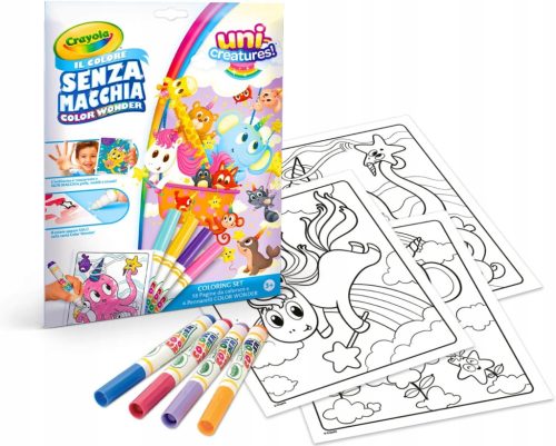  CRAYOLA- Color Wonder Malset mit 18 Seiten und 4 Markern ohne